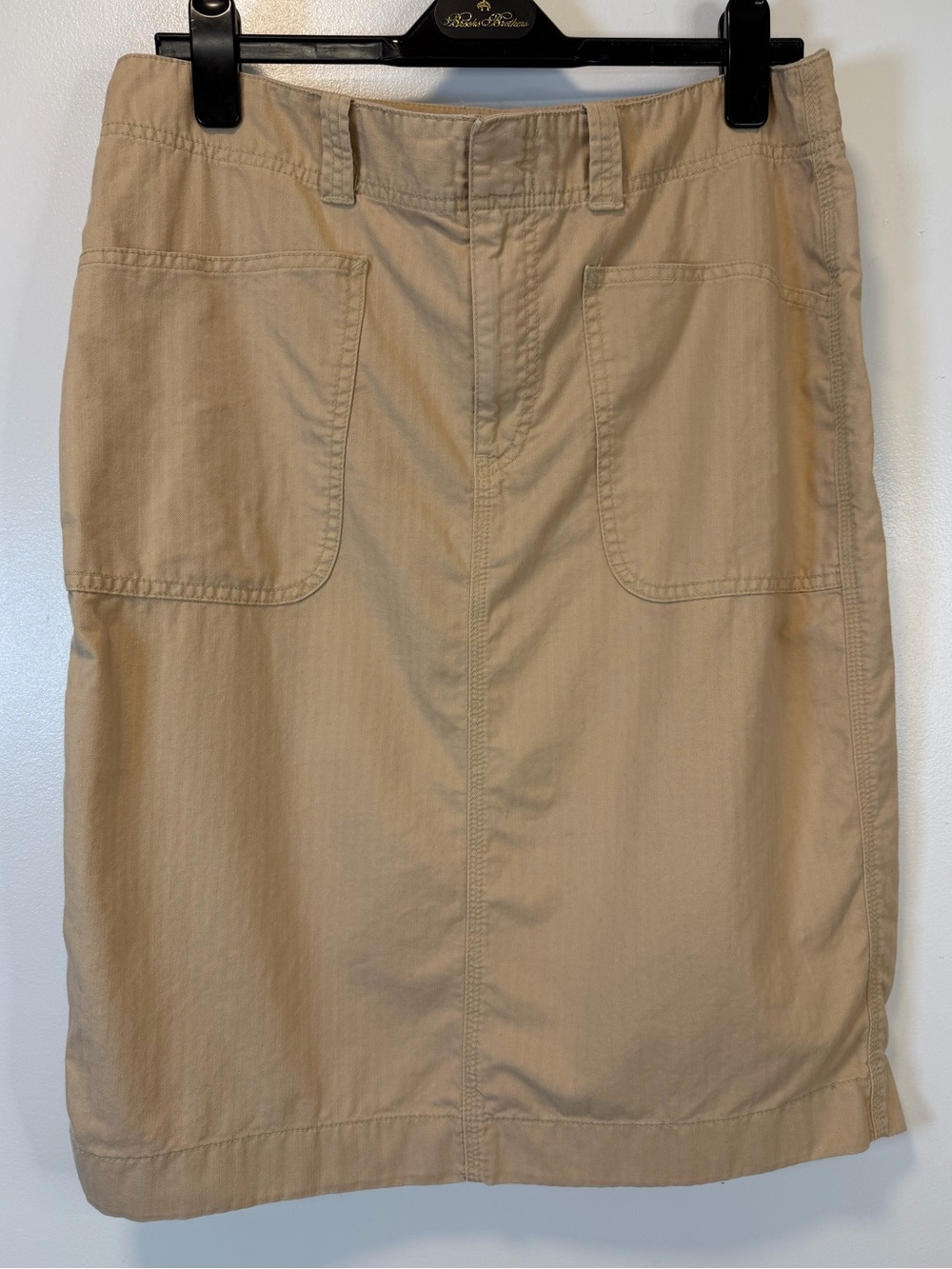 Lauren Ralph Lauren Khaki Patch-Pocket Midi Skirt Cotton Women’s Size 12